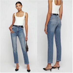 REFORMATION Liza Ultra High Rise Straight Jeans Malta Wash Size 31